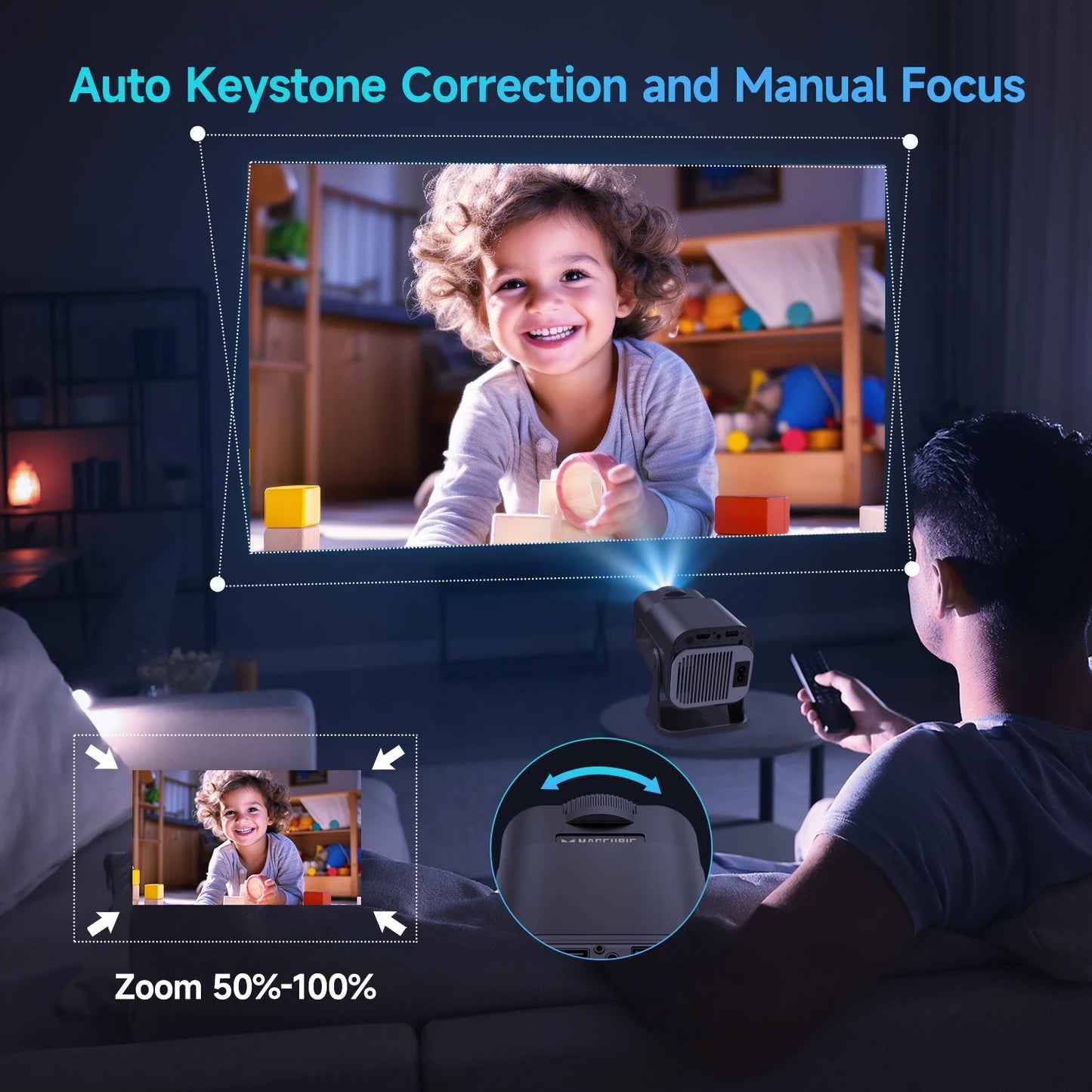 Vidéoprojecteur portable Magcubic HY320 – HD 720p, 4K support, 300 lumens, Android 11, WiFi 6, Bluetooth