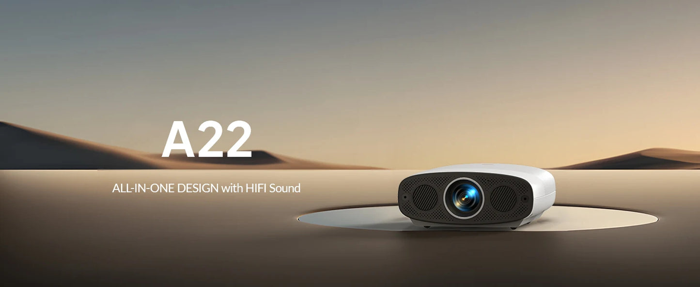 Vidéoprojecteur VEVSHAO A22 – Full HD 1080p, 4K support, 1000 lumens, WiFi, smart TV